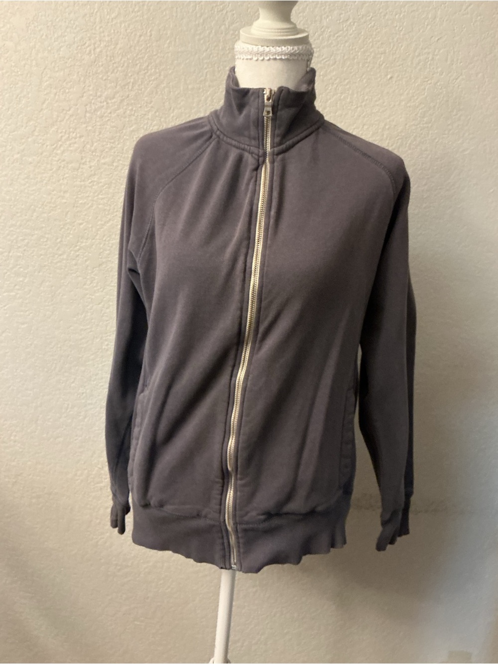 Vintage Old Navy Full-Zip Track Jacket Charcoal Gray Small